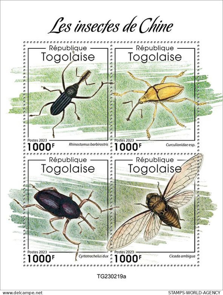 2024-01 - TOGO- INSECTS OF CHINA           4V  MNH** - Abeilles