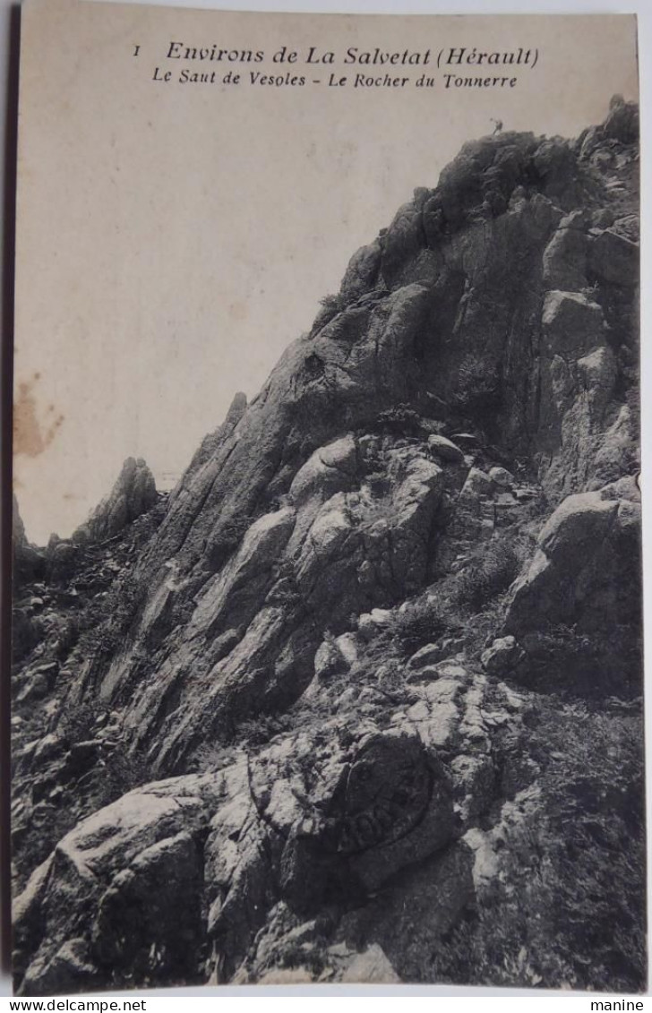 Environs De La Salvetat (Hérault) - Le Rocher Du Tonnerre -  CPA 1908 Voir état - La Salvetat