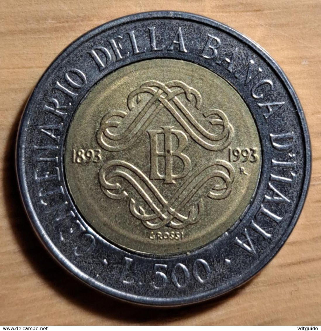 Italië 500 Lire 1993 "Centenary Of The Bank Of Italy"  KM# 160 - Herdenking