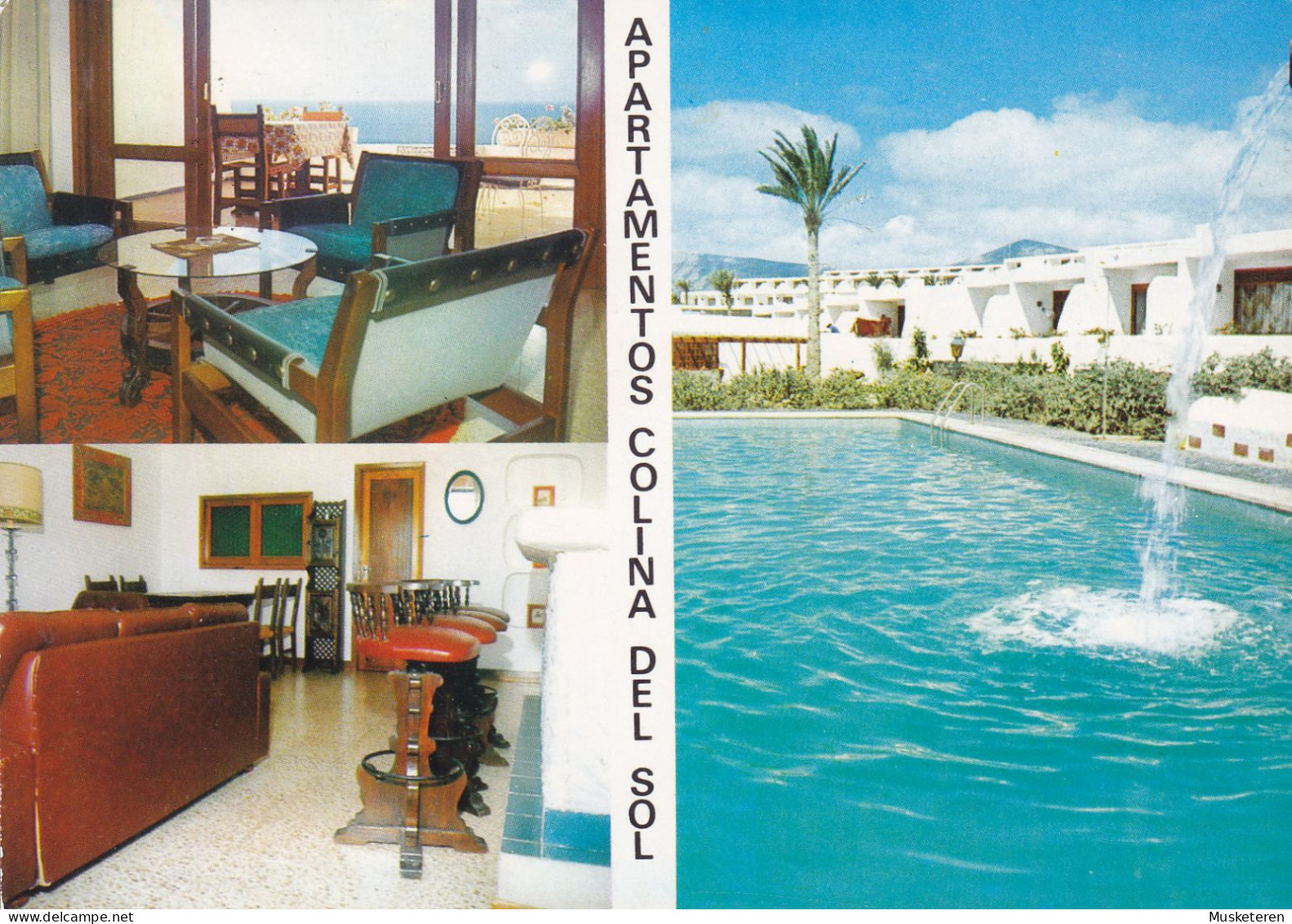 Spain PPC Lanzarote Apartamentos Y Bungalows Colina Del Sol Swimmingpool Schwimmbad Sent To ROSKILDE Denmark (2 Scans) - Lanzarote