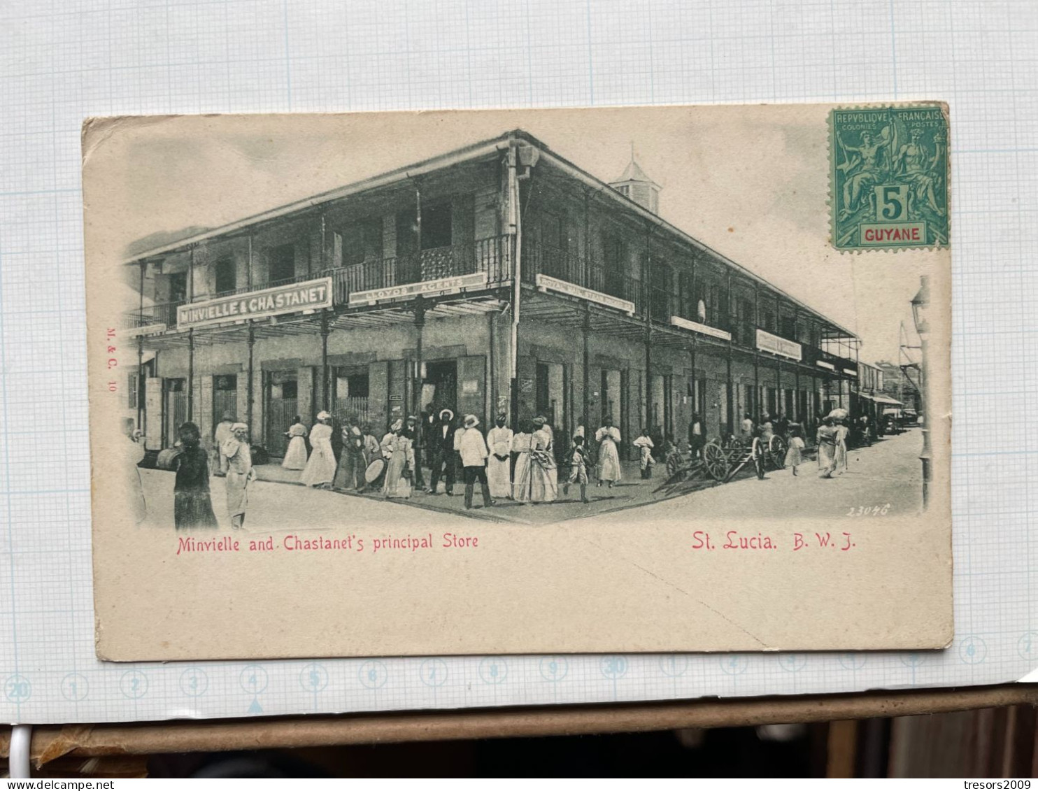 Cpa Sainte Lucie Lucia Minvielle And Chastanet S Store Gros Plan Magasin Guyane - Sainte-Lucie