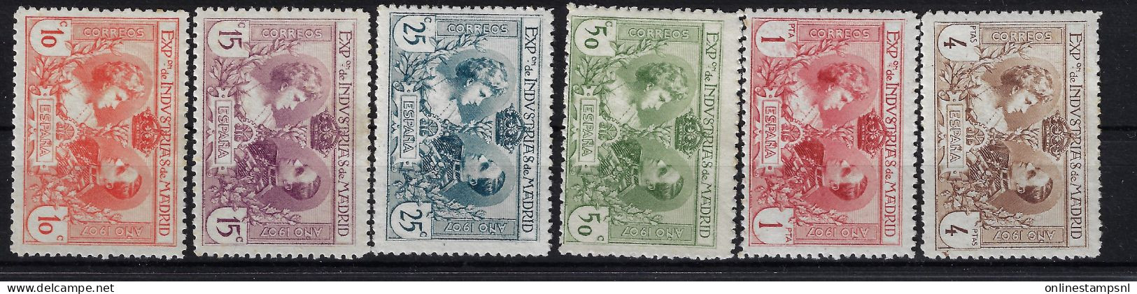 Spain 1907 Edifil # SR-1 To SR-6. Exposicion De Industrias De Madrid, MH (*) - Unused Stamps