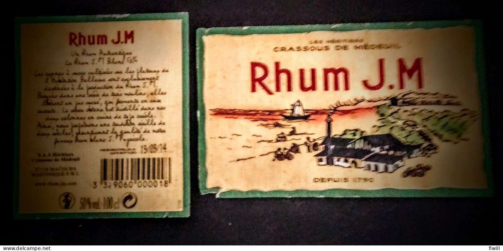 ETIQUETTE DE RHUM J.M - Rhum