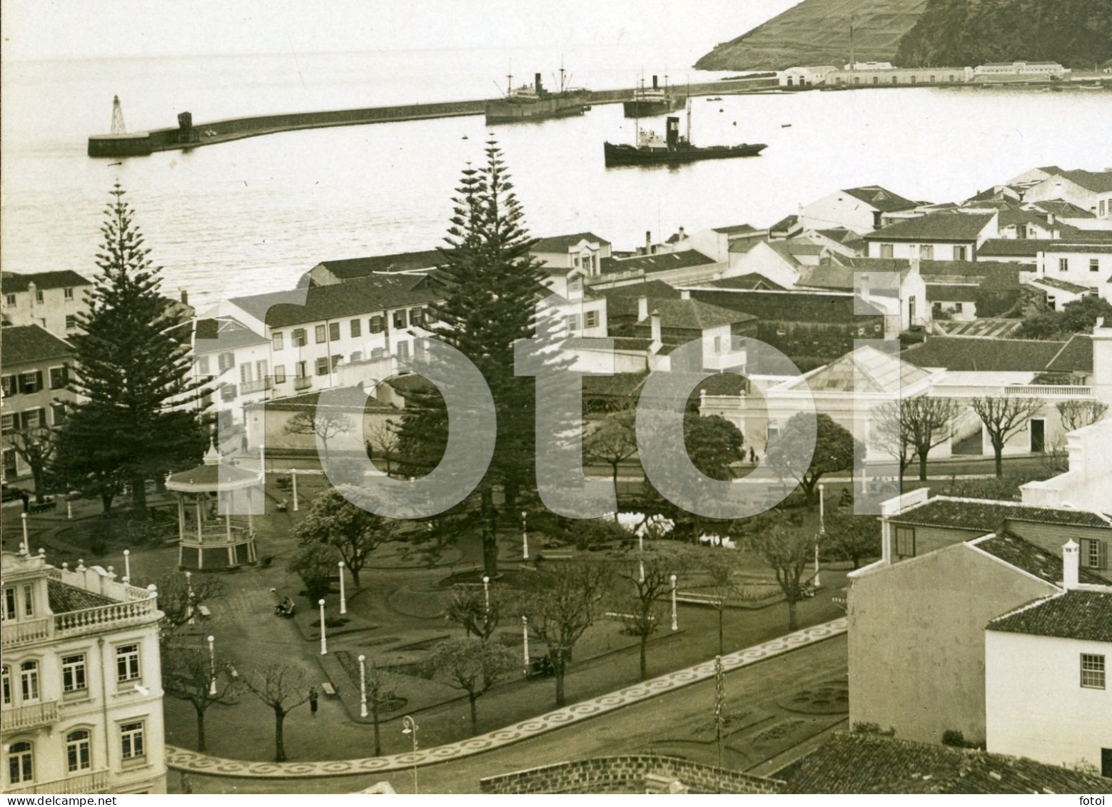 JULIO VITORINO DA SILVEIRA REAL PHOTO FOTO POSTCARD PORT SHIP TUG HORTA FAIAL FAYAL AÇORES AZORES PORTUGAL CARTE POSTALE - Açores