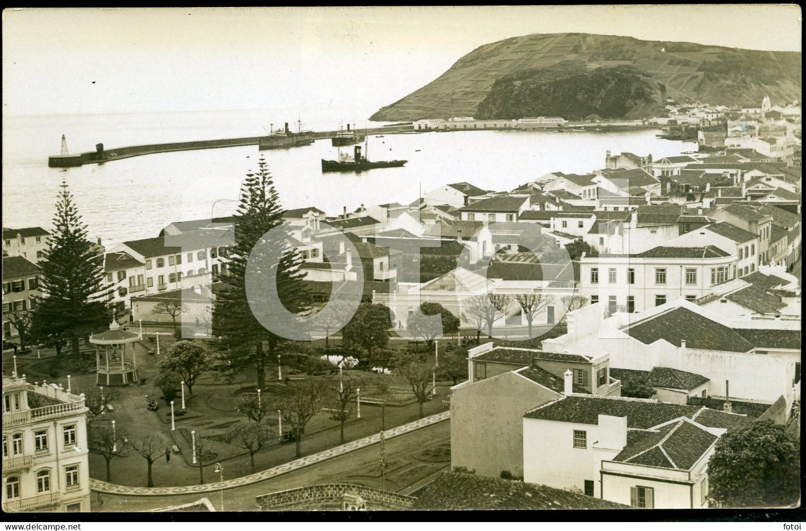 JULIO VITORINO DA SILVEIRA REAL PHOTO FOTO POSTCARD PORT SHIP TUG HORTA FAIAL FAYAL AÇORES AZORES PORTUGAL CARTE POSTALE - Açores