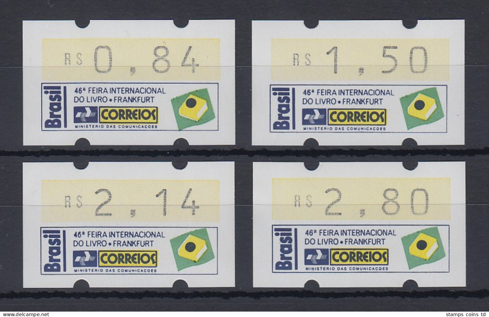 Brasilien ATM Frankfurter Buchmesse 1994, Mi.-Nr. 6, Satz 0,84-1,50-2,14-2,80 ** - Viñetas De Franqueo (Frama)