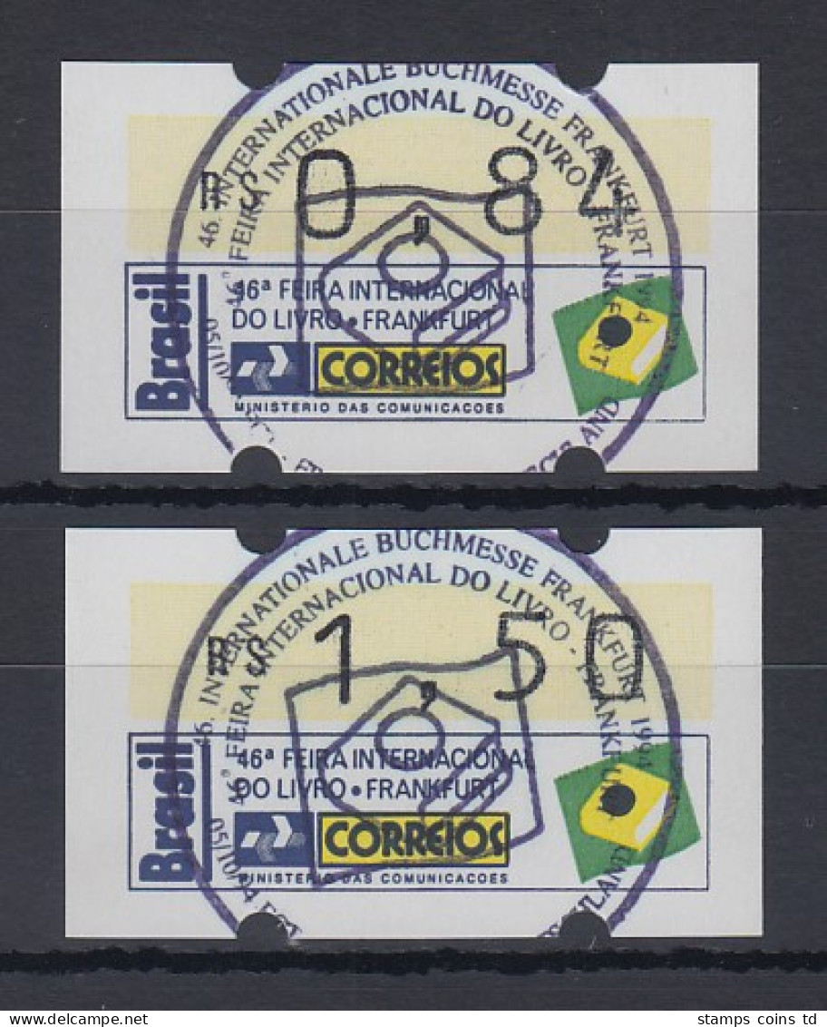 Brasilien ATM Frankfurter Buchmesse 1994 , Mi.-Nr. 6, Kurzsatz 0,84 - 1,50 RS O - Franking Labels