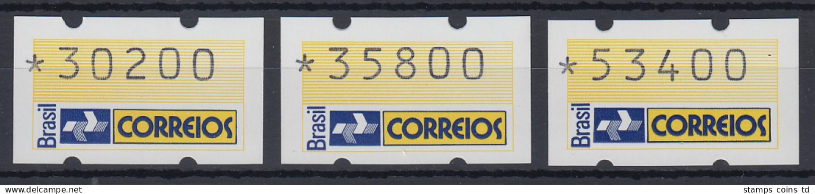 Brasilien Klüssendorf-ATM 1993 Postemblem Mi-Nr 4 Satz 30200 - 35800 - 53400 ** - Automatenmarken (Frama)
