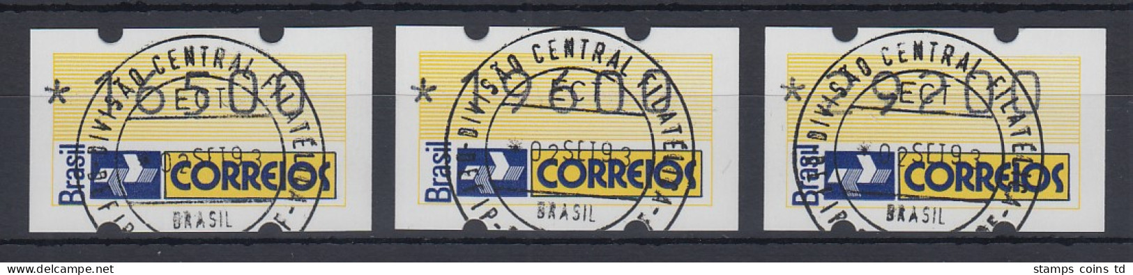 Brasilien Klüssendorf-ATM 1993 Postemblem Mi-Nr 4 Satz 16500-19600-29200 ET-O - Viñetas De Franqueo (Frama)