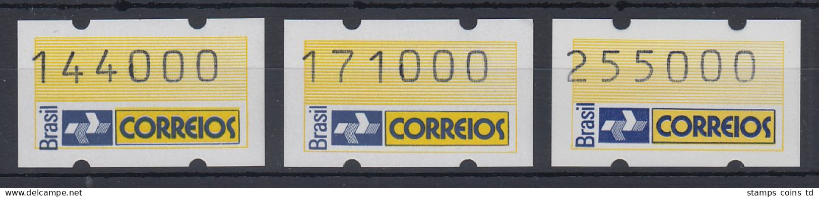 Brasilien Klüssendorf-ATM 1993 Postemblem Mi-Nr 4 Satz 144000-171000-255000 ** - Franking Labels