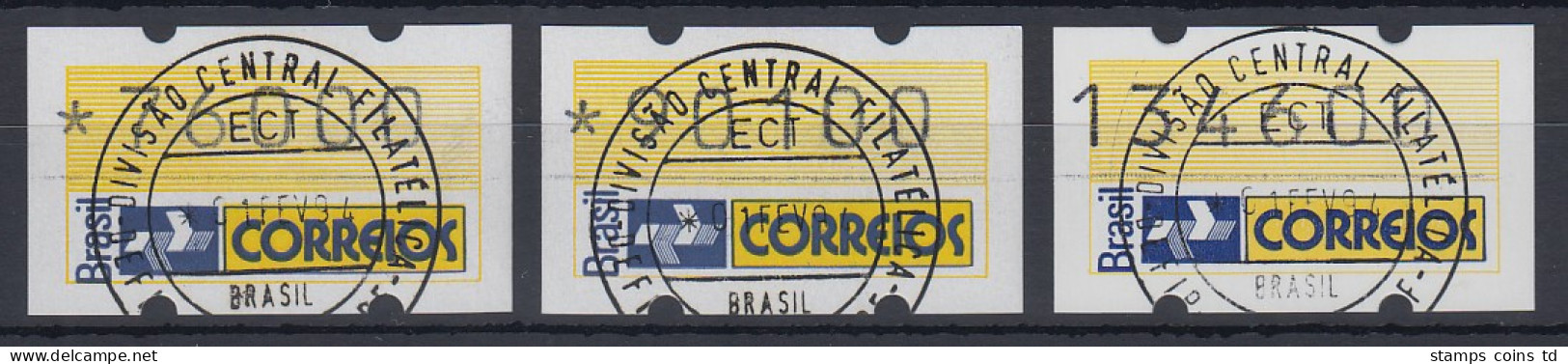 Brasilien Klüssendorf-ATM 1993 Postemblem Mi-Nr 4 Satz 76000-90100-134600 ET-O - Franking Labels