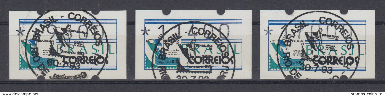 Brasilien 1993 Sonder-ATM BRASILIANA'93 Mi.-Nr. 5 Satz 9600-11400-17000 Mit ET-O - Franking Labels