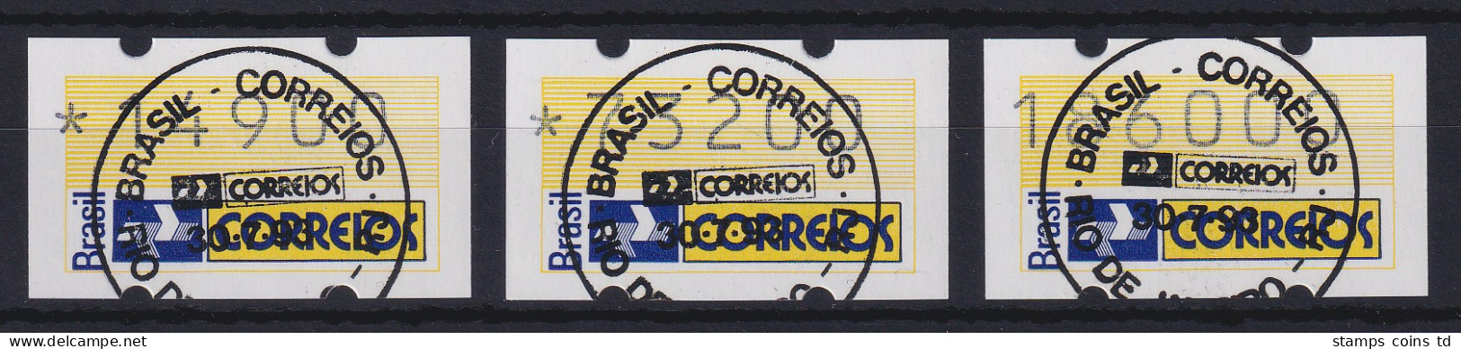 Brasilien 1993 ATM Postemblem Satz 14900-73200-186000 Mit Ersttags-So-O 30.7.93 - Franking Labels