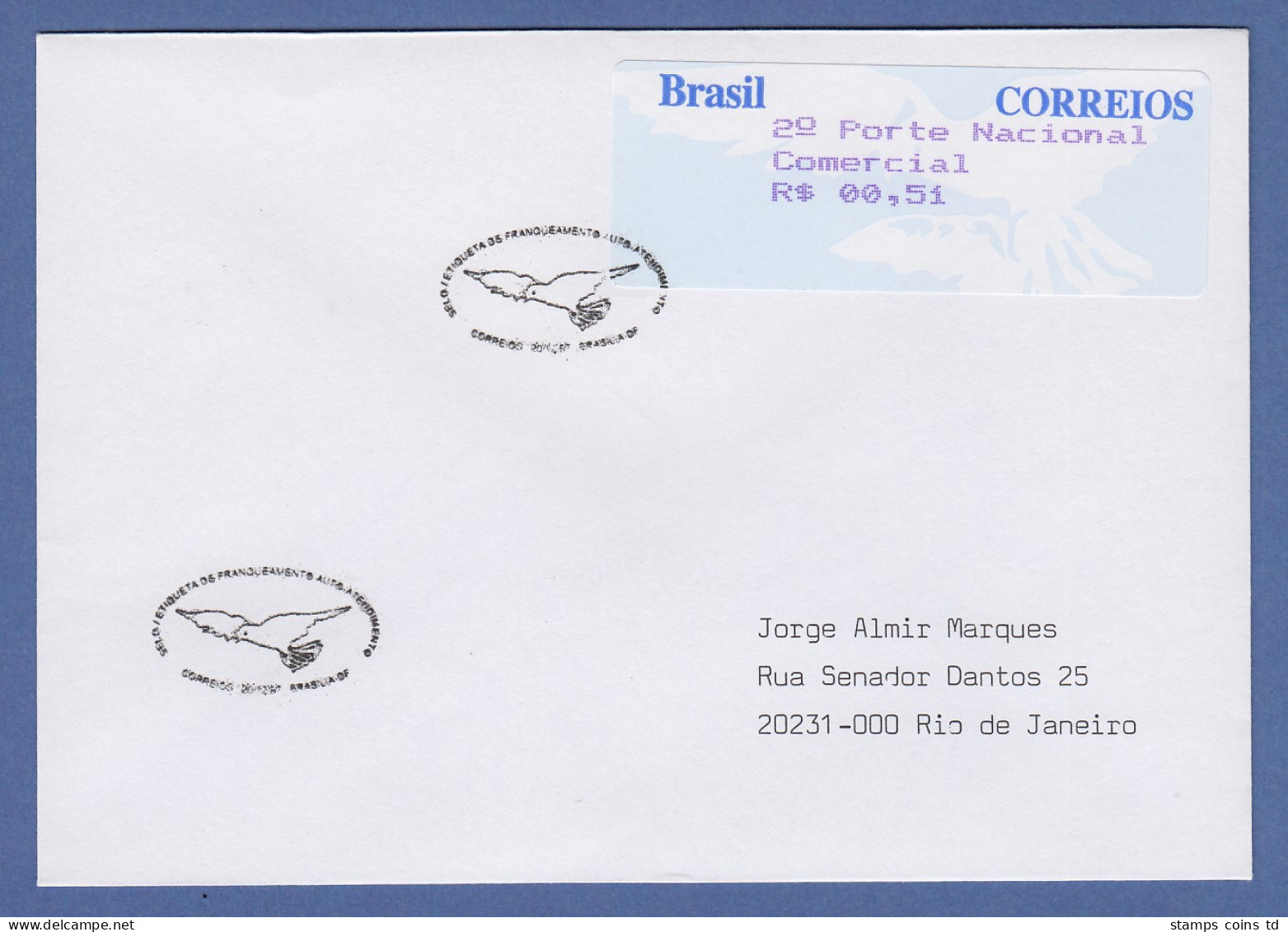 Brasilien Procomp ATM 1997, 4-stellig, Wert 00,51 Auf Adress. FDC   SELTEN ! - Automatenmarken (Frama)