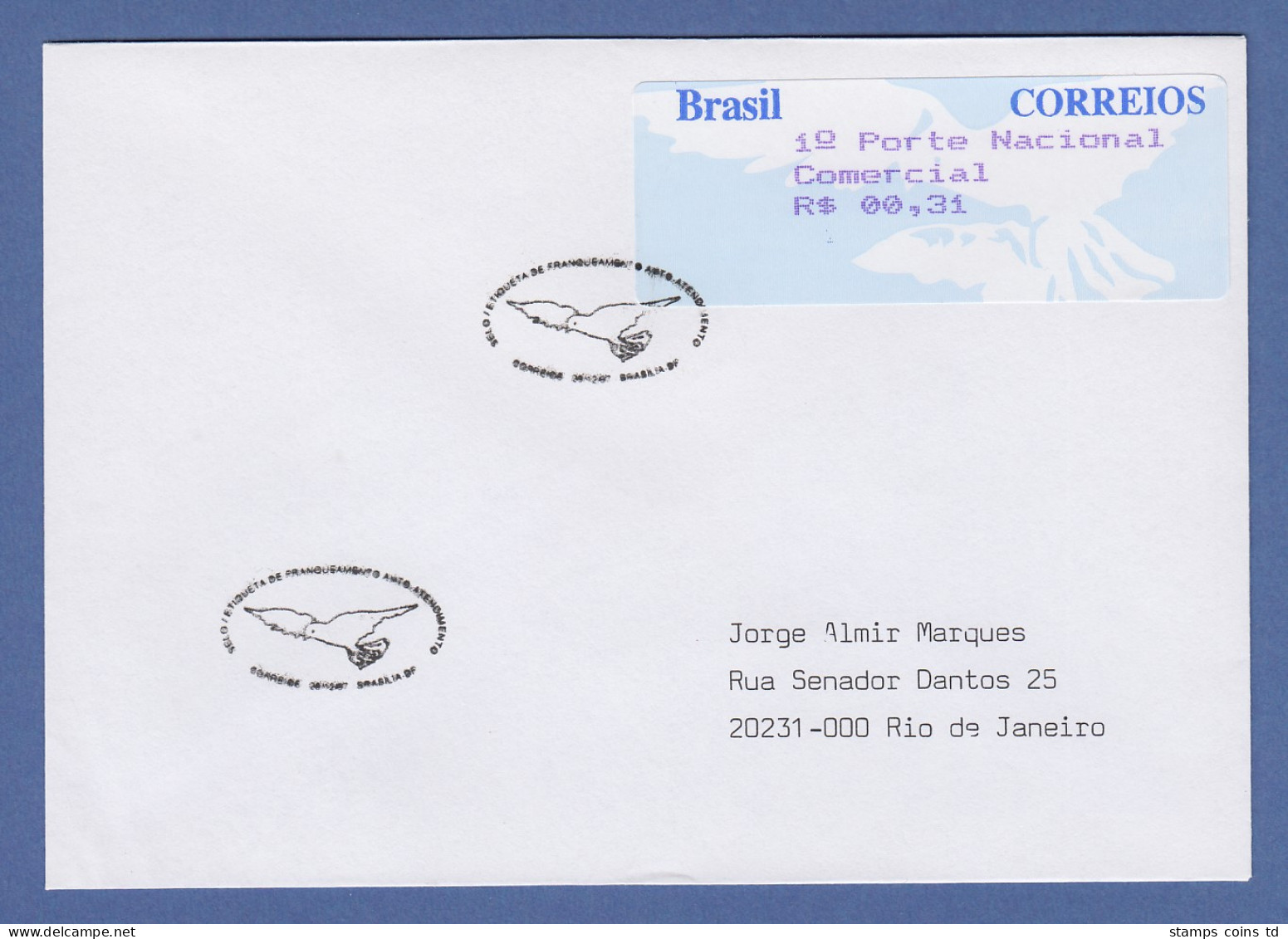 Brasilien Procomp ATM 1997, 4-stellig, Wert 00,31 Auf Adress. FDC   SELTEN ! - Frankeervignetten (Frama)