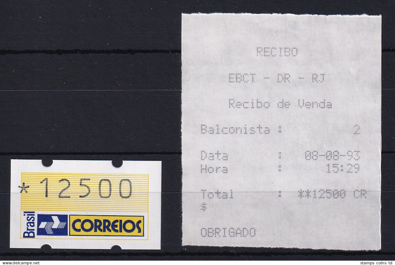 Brasilien 1993 ATM Postemblem Wertstufe 12500 Postfrisch ** Mit AQ Balconista: 2 - Viñetas De Franqueo (Frama)