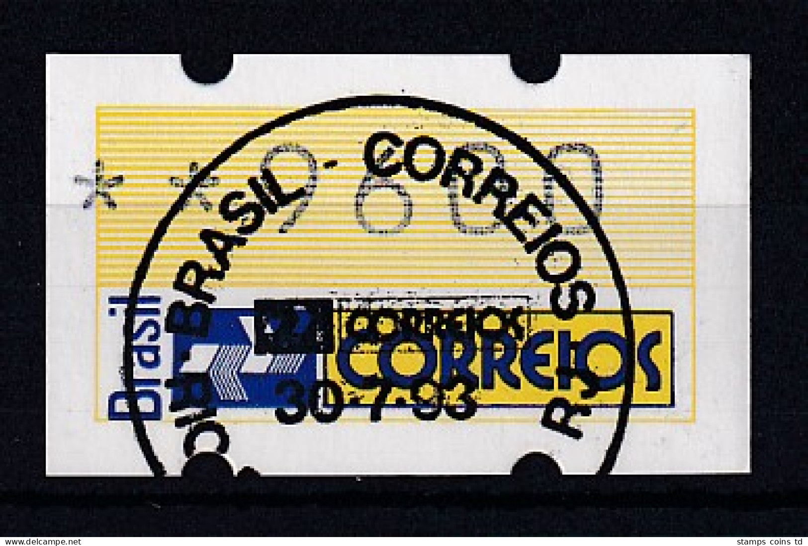 Brasilien 1993 ATM Postemblem Wert 9600 Mit Ersttags-Sonderstempel 30.7.93 - Franking Labels