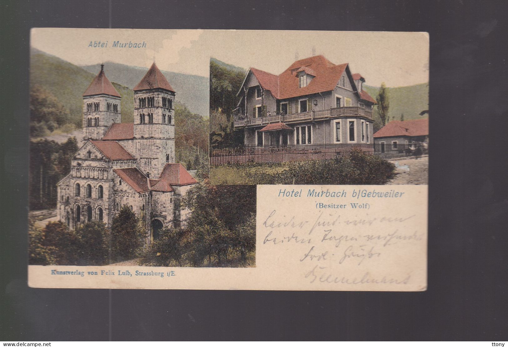 CPA   :  ( 68 )    Haut- Rhin   Murbach Hötel  Murbach  Gebweiler  1903    Carte Circulée ( Plusieurs Cartes Alsace ) - Murbach