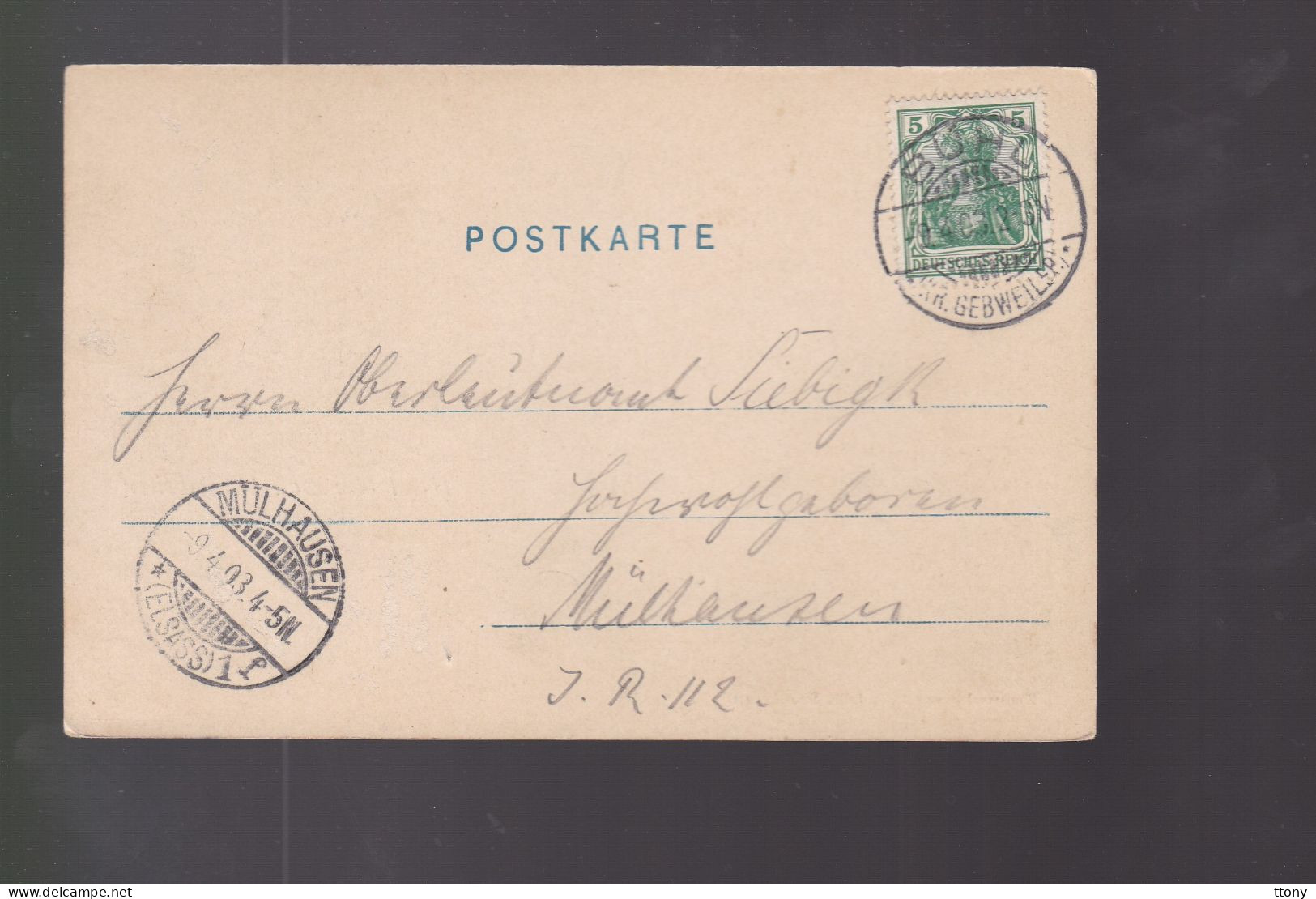 CPA   :  ( 68 )    Haut- Rhin   Murbach Hötel  Murbach  Gebweiler  1903    Carte Circulée ( Plusieurs Cartes Alsace ) - Murbach