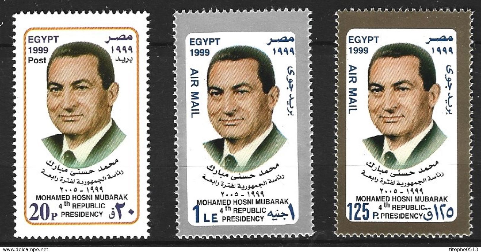 EGYPTE. N°1645 + PA 282-3 De 1999. Président Moubarak. - Ongebruikt