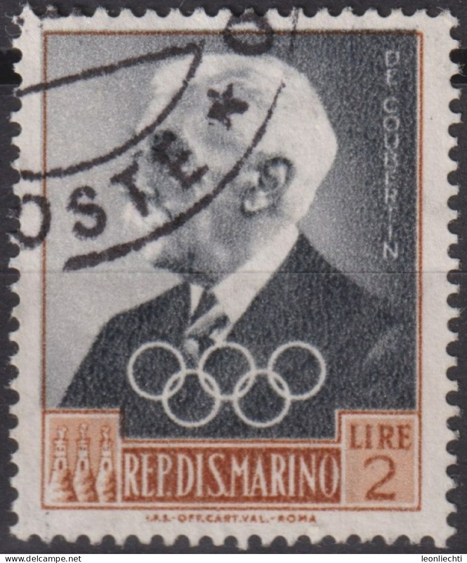 1959 San Marino ° Mi:SM 611, Sn:SM 427, Yt:SM 460, IOC: Pierre Baron De Coubertin - Usati