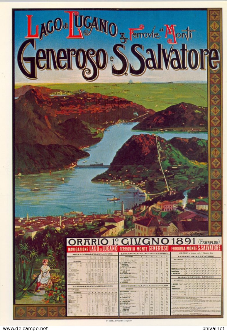 GENEROSO S. SALVATORE , LAGO DI LUGANO - FERROCARRIL  , TRAINS , RAILWAYS , LOCOMOTIVE , TRAIN , BAHN - Kunstbauten