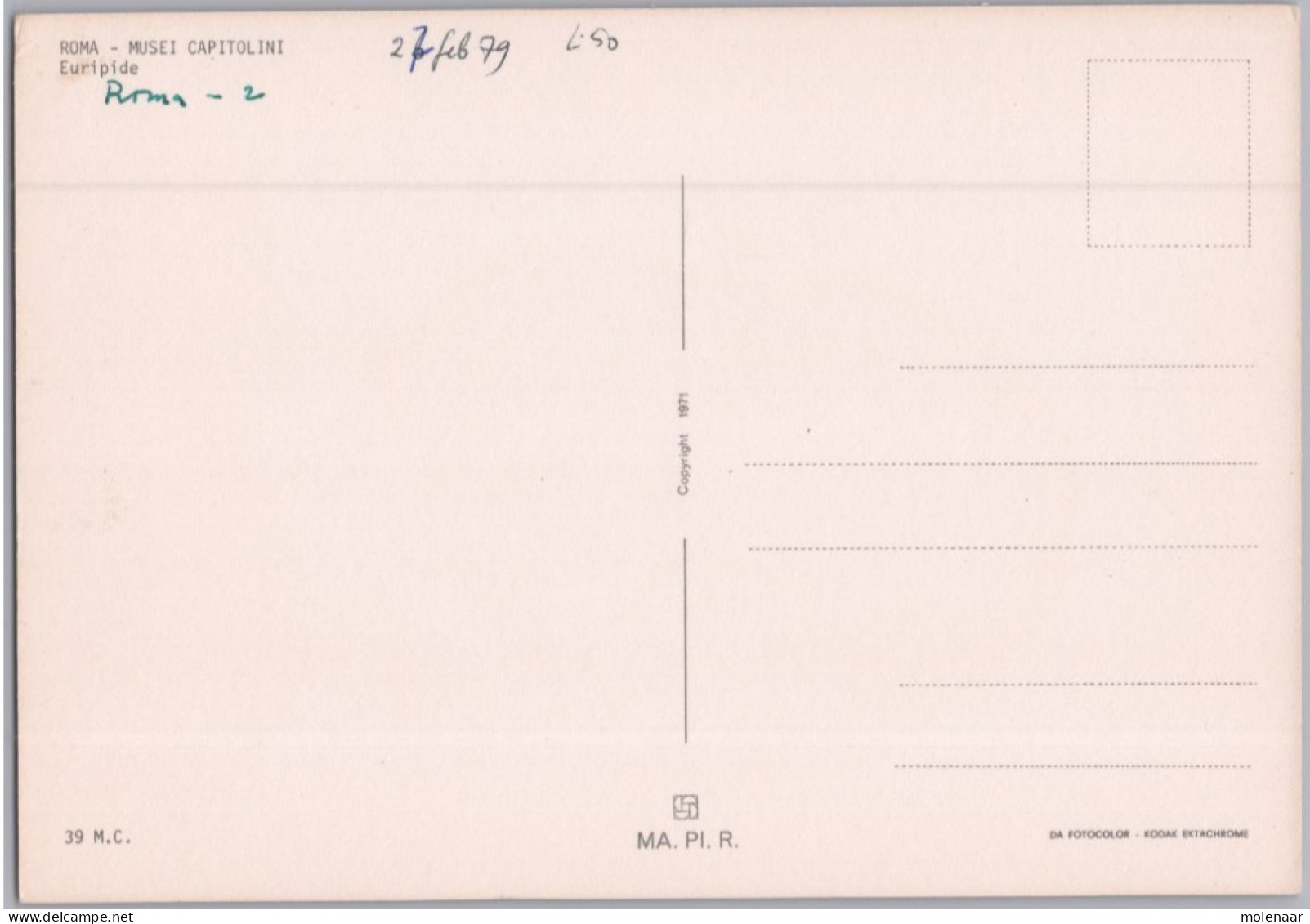 Postkaarten > Europa > Italië > Lazio > Roma (Rome) > Musea Capitolini  Euridipe Ongebruikt (15371) - Musei