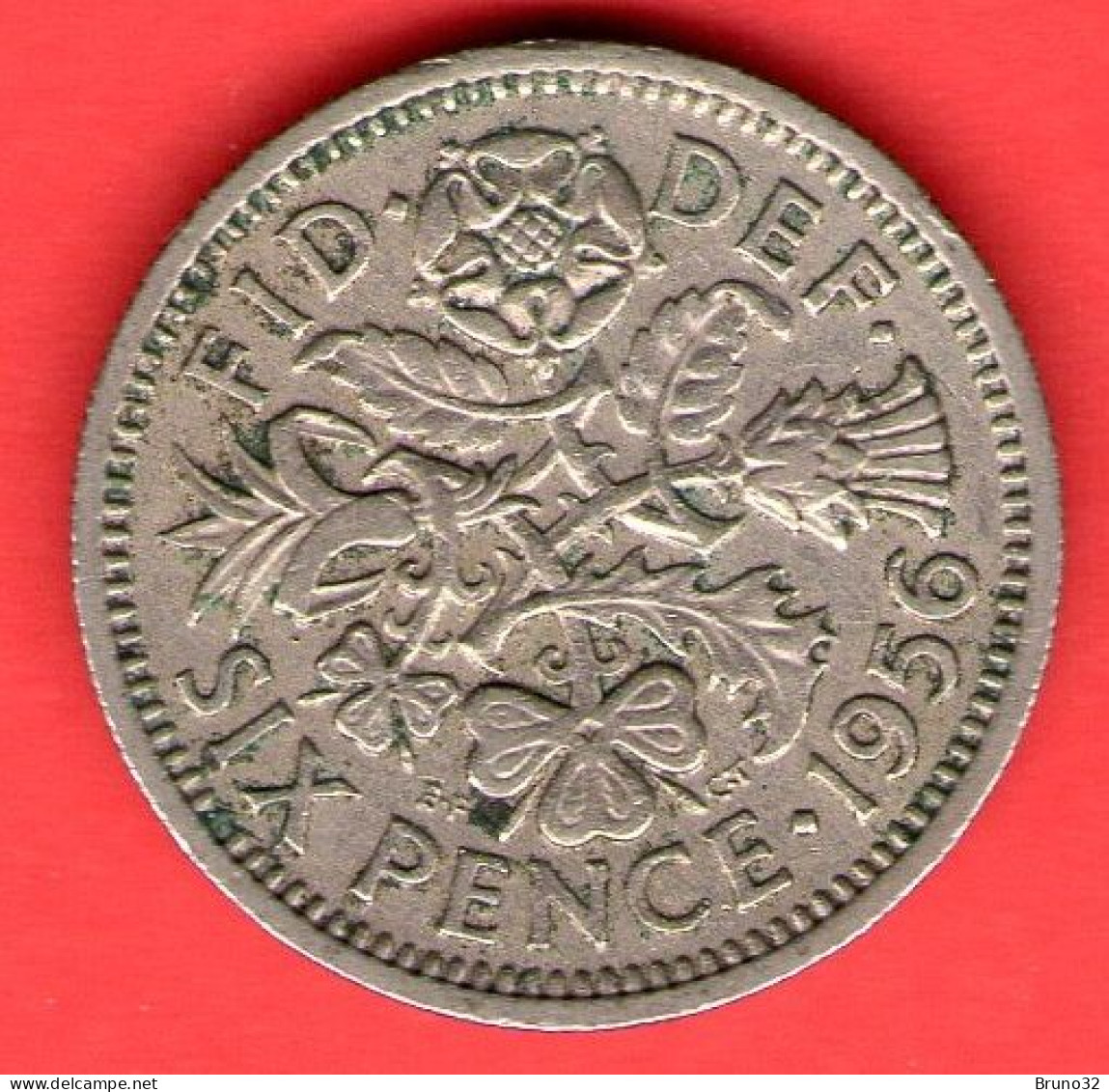 Gran Bretagna - Great Britain - GB - 6 Pence - 1956 - BB/VF - Come Da Foto - H. 6 Pence