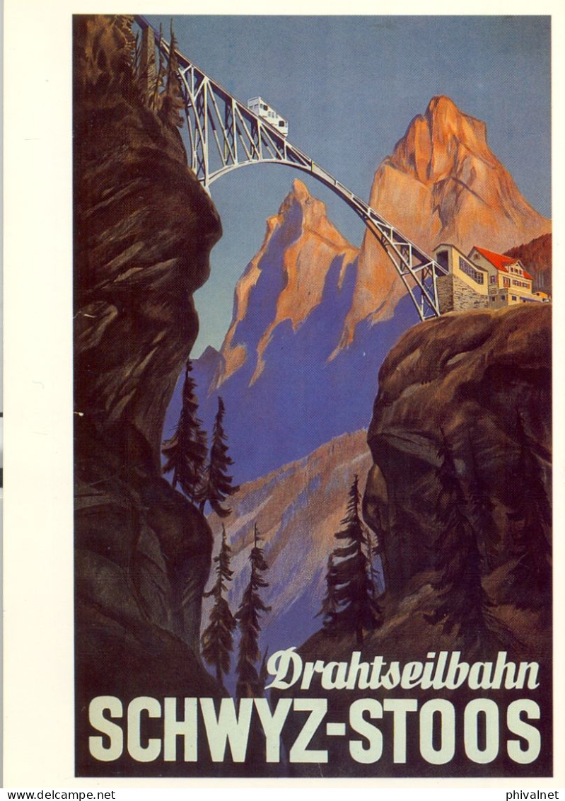 DRAHTSEILBAHN , SCHWYZ - STOOS  - FERROCARRIL  , TRAINS , RAILWAYS , LOCOMOTIVE , TRAIN , BAHN - Obras De Arte