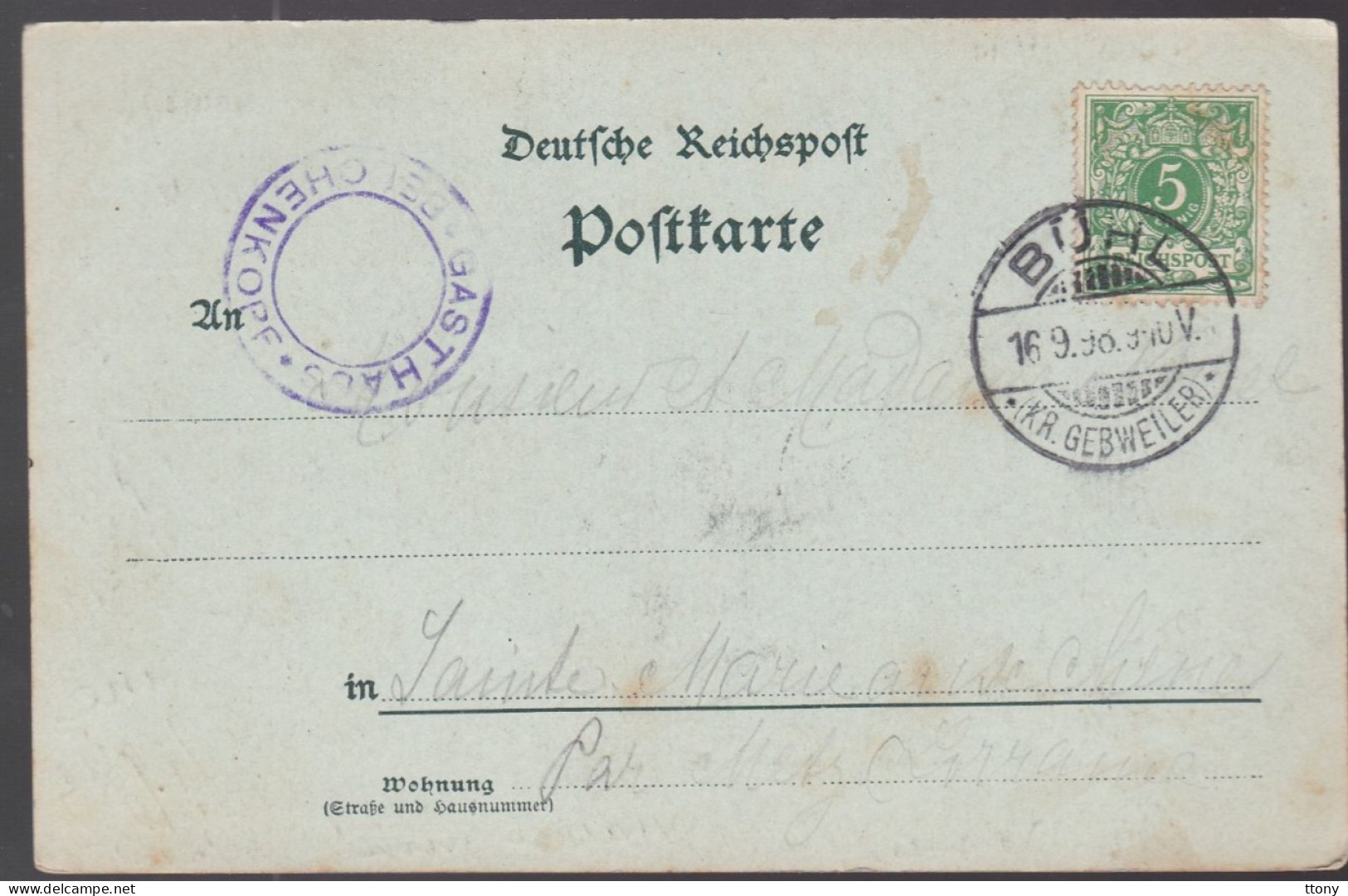 CPA   :  ( 68 )    Haut- Rhin   Murbach  Ober -Elsass     Ancienne Abbaye   Carte Circulée  1898 - Murbach