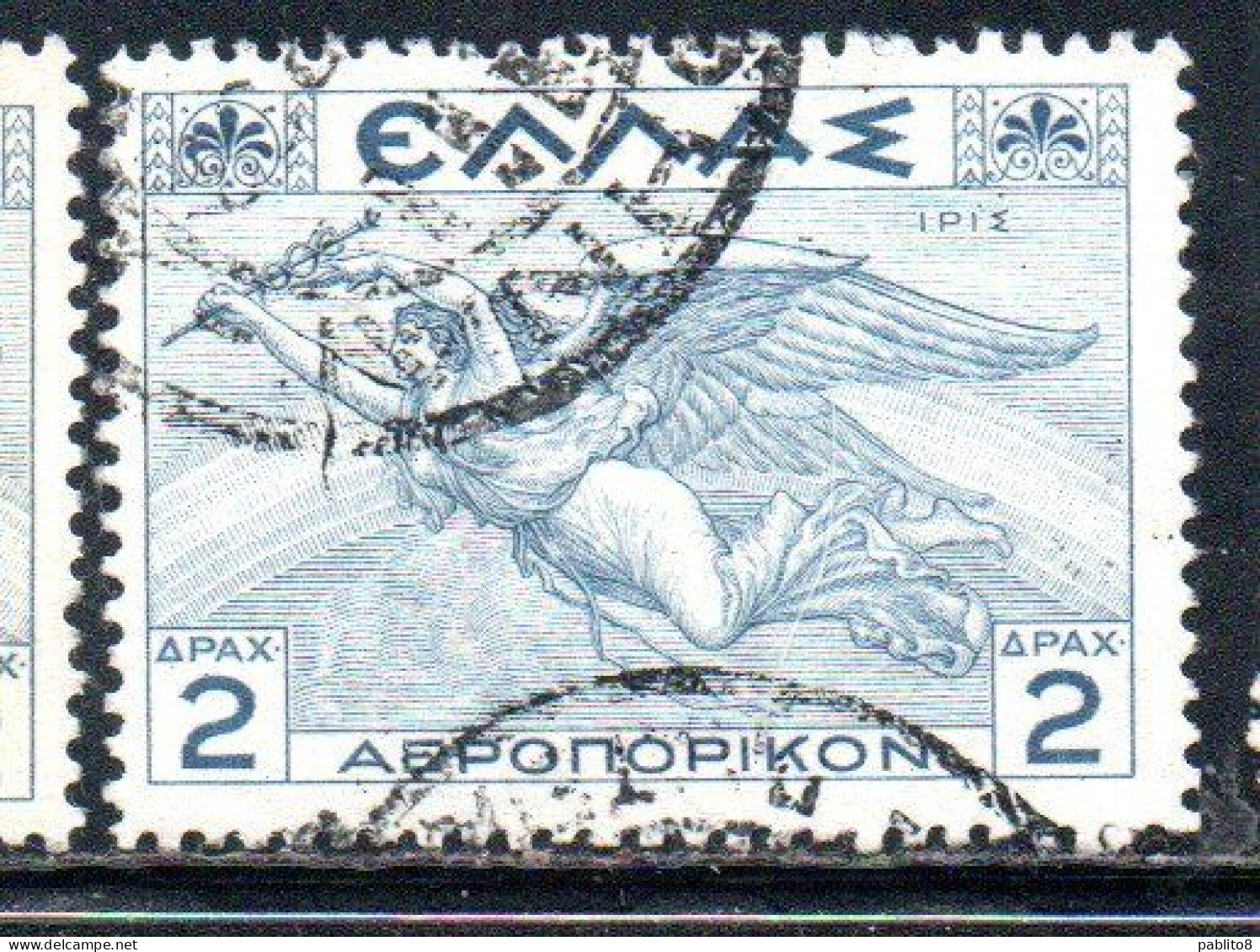 GREECE GRECIA ELLAS 1935 AIR POST MAIL AIRMAIL MYTHOLOGICAL IRIS 2d USED USATO OBLITERE' - Oblitérés