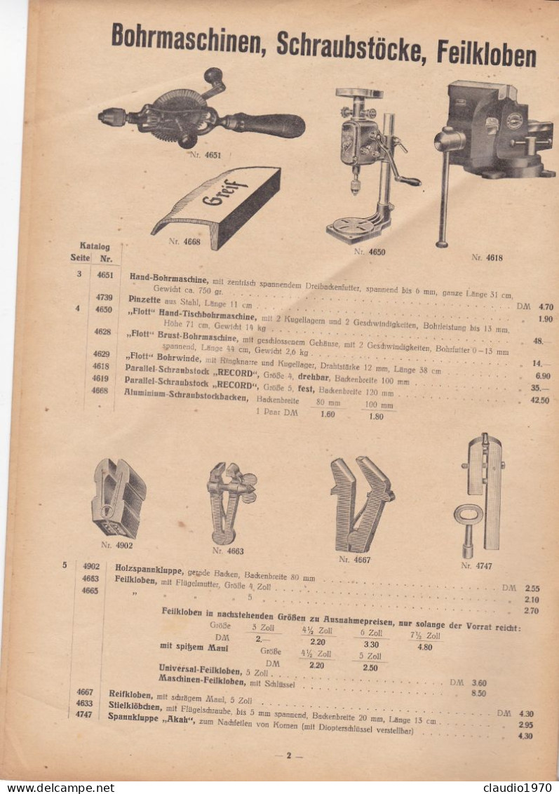 GERMANIA - NùRNBERG W. - RIVISTA LISTINO PREZZO -1950 - Tempo Libero & Collezioni