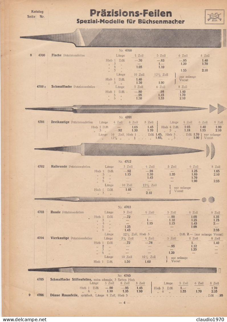 GERMANIA - NùRNBERG W. - RIVISTA LISTINO PREZZO -1950 - Tempo Libero & Collezioni