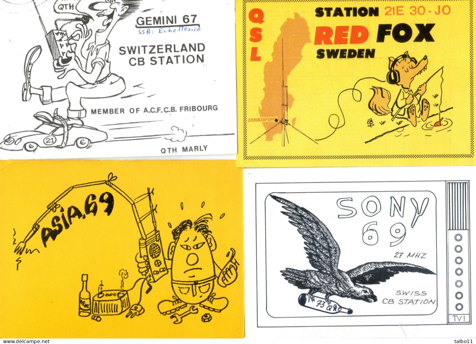 Lot De 55 Cartes QSL -  Ayant Circulées Entre 1970 Et 1980 Canada, Australie, Suède, Suisse, Allemagne, Etc... - Radio