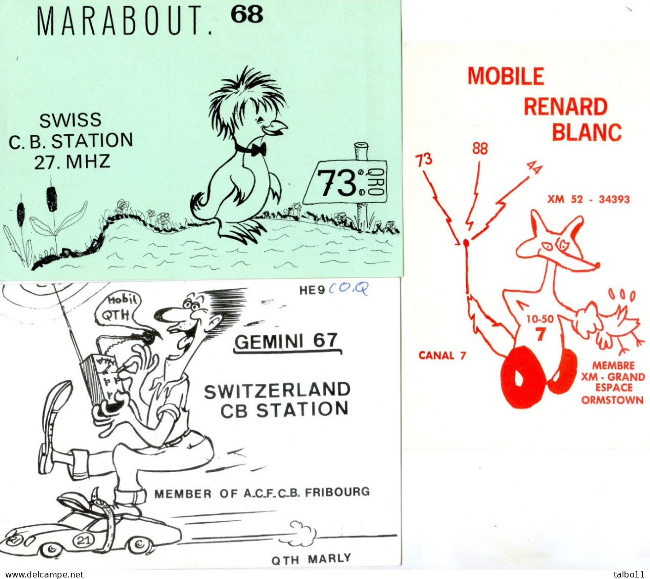 lot de 55 cartes QSL -  Ayant Circulées entre 1970 et 1980 Canada, Australie, Suède, Suisse, Allemagne, Etc...