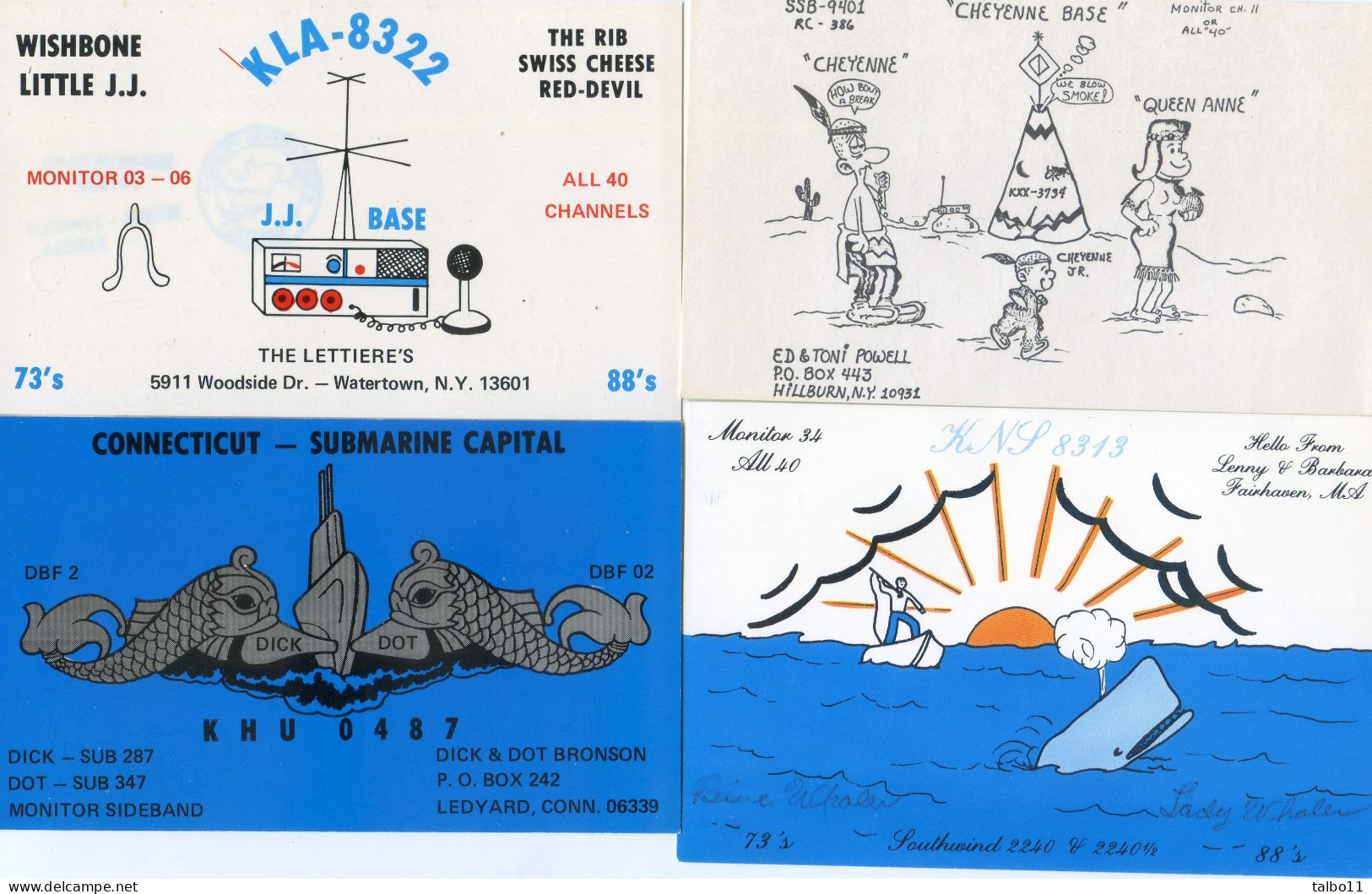 lot de 55 cartes QSL -  Ayant Circulées entre 1970 et 1980 Canada, Australie, Suède, Suisse, Allemagne, Etc...