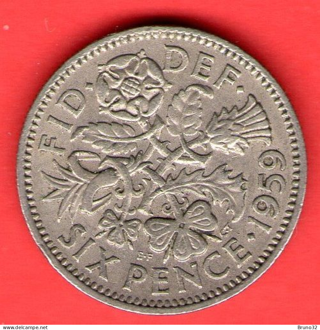 Gran Bretagna - Great Britain - GB - 6 Pence - 1959 - BB/VF - Come Da Foto - H. 6 Pence