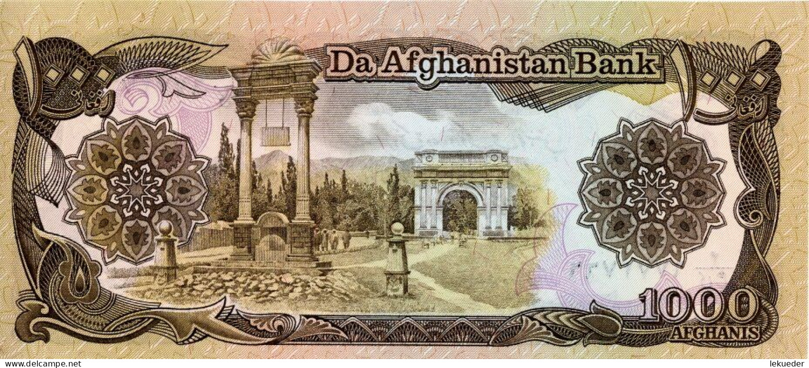 Billete De Banco De AFGANISTÁN - 1000 Afghanis, 1991  Sin Cursar - Afghanistan