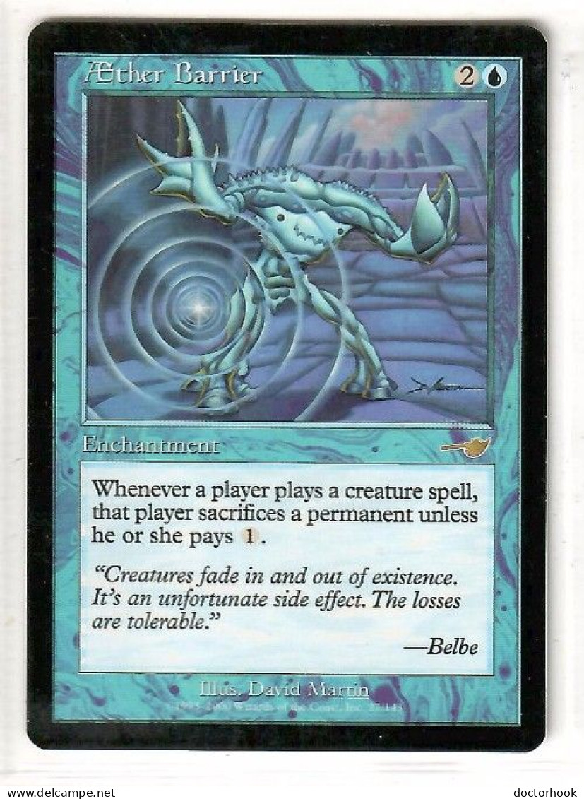 MAGIC The GATHERING  "AETHER BARRIER"---NEMESIS (MTG--159-1) - Cartas Azules