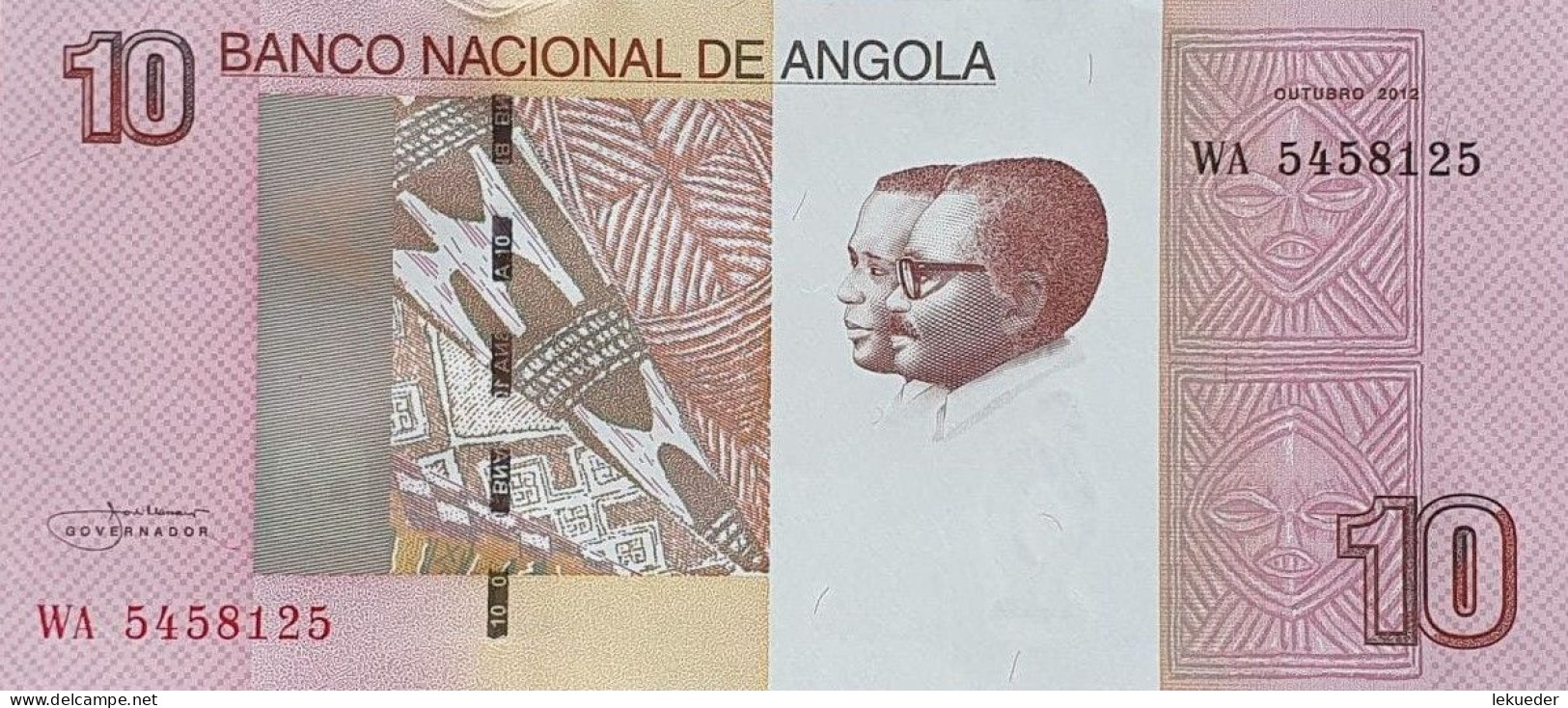 Billete De Banco De ANGOLA - 10 Kwanzas, 2012  Sin Cursar - Angola