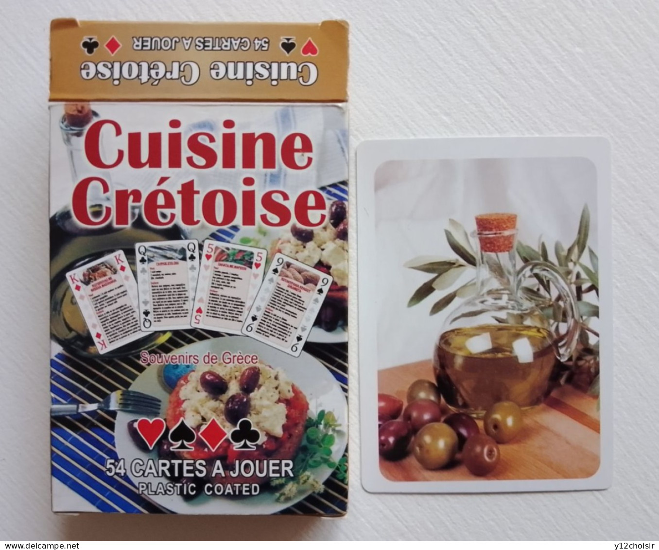 Jeu de 54 cartes pour 52 recettes crétoises. Cuisine crétoise. Crète . Grèce