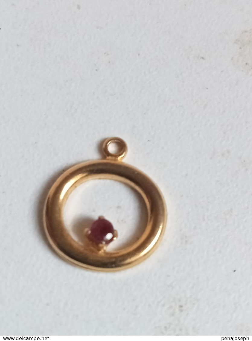 Pendentif En Or 18 Carats Avec Rubis - Anhänger