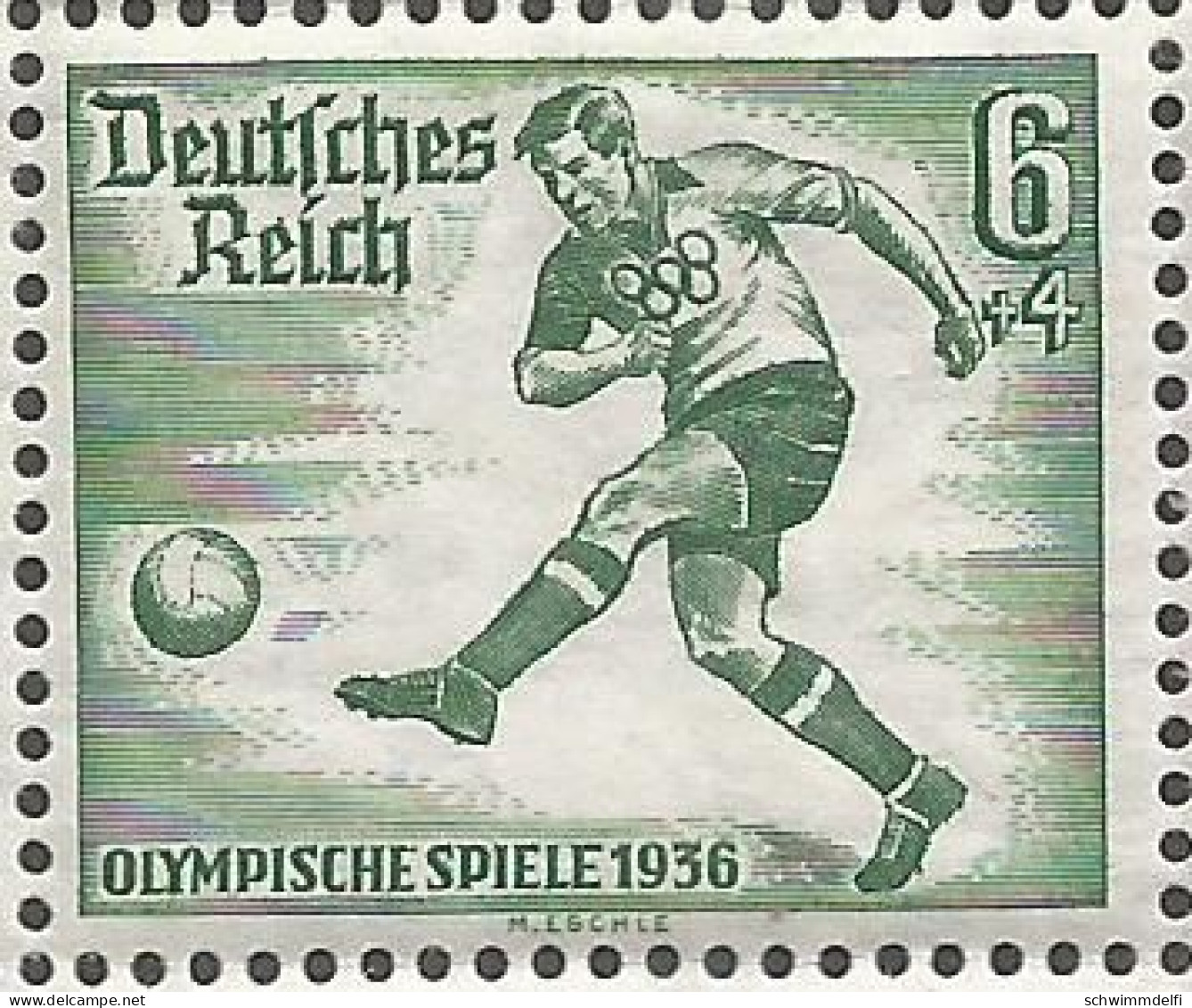 DEUTSCHES REICH - BLOQUE Nº 5 DE LA OLIMPIADA 1936 EN BERLIN - MNH CON MANCHAS DETRÁS CON LA GOMA ORIGINAL - Blocks & Kleinbögen