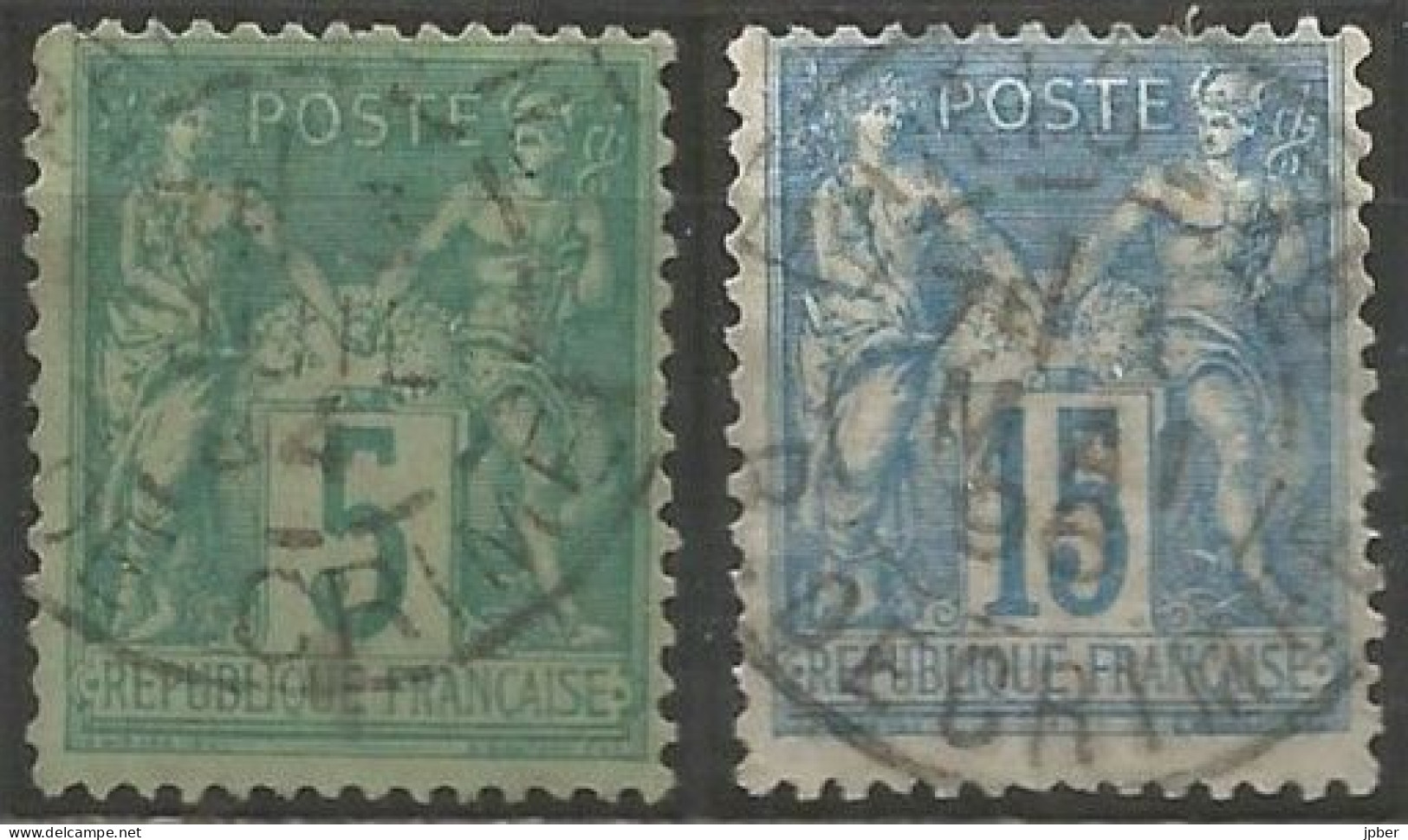 France - Sage - Quartiers De Paris - Cachet Type A2 AVEC N° Bureau - "PARIS 76 R.DE CRIMEE" + Lettres Larges/étroites - 1876-1898 Sage (Type II)