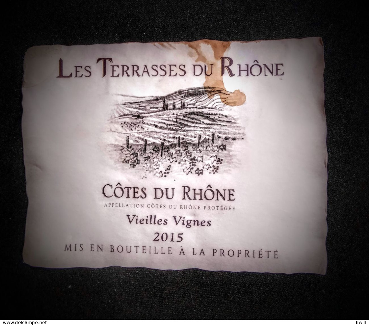 ETIQUETTE DE VIN  LES TERRASSESDU RHONE - Côtes Du Rhône