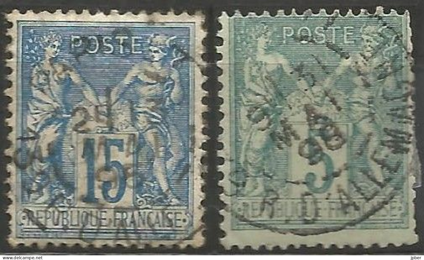 France - Sage - Quartiers De Paris - Cachet Type A2 AVEC N° Bureau - "PARIS 77 139 R.D'ALLEMAGNE" - 1876-1898 Sage (Type II)