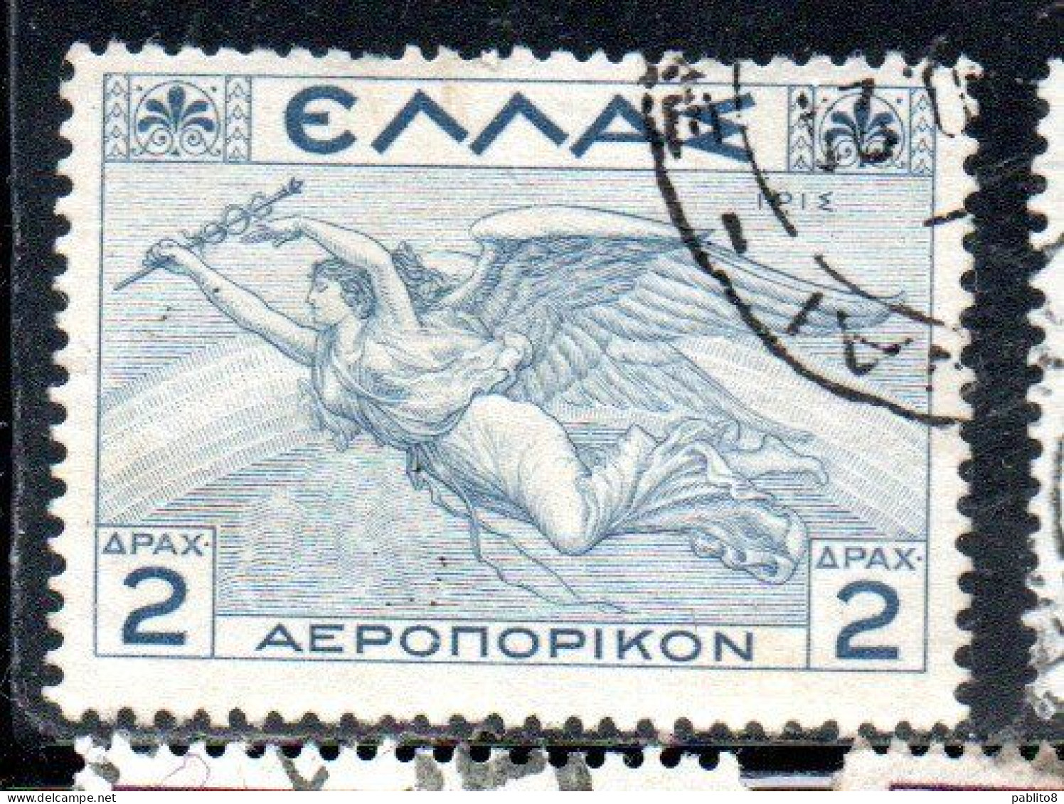 GREECE GRECIA ELLAS 1935 AIR POST MAIL AIRMAIL MYTHOLOGICAL IRIS 2d USED USATO OBLITERE' - Oblitérés