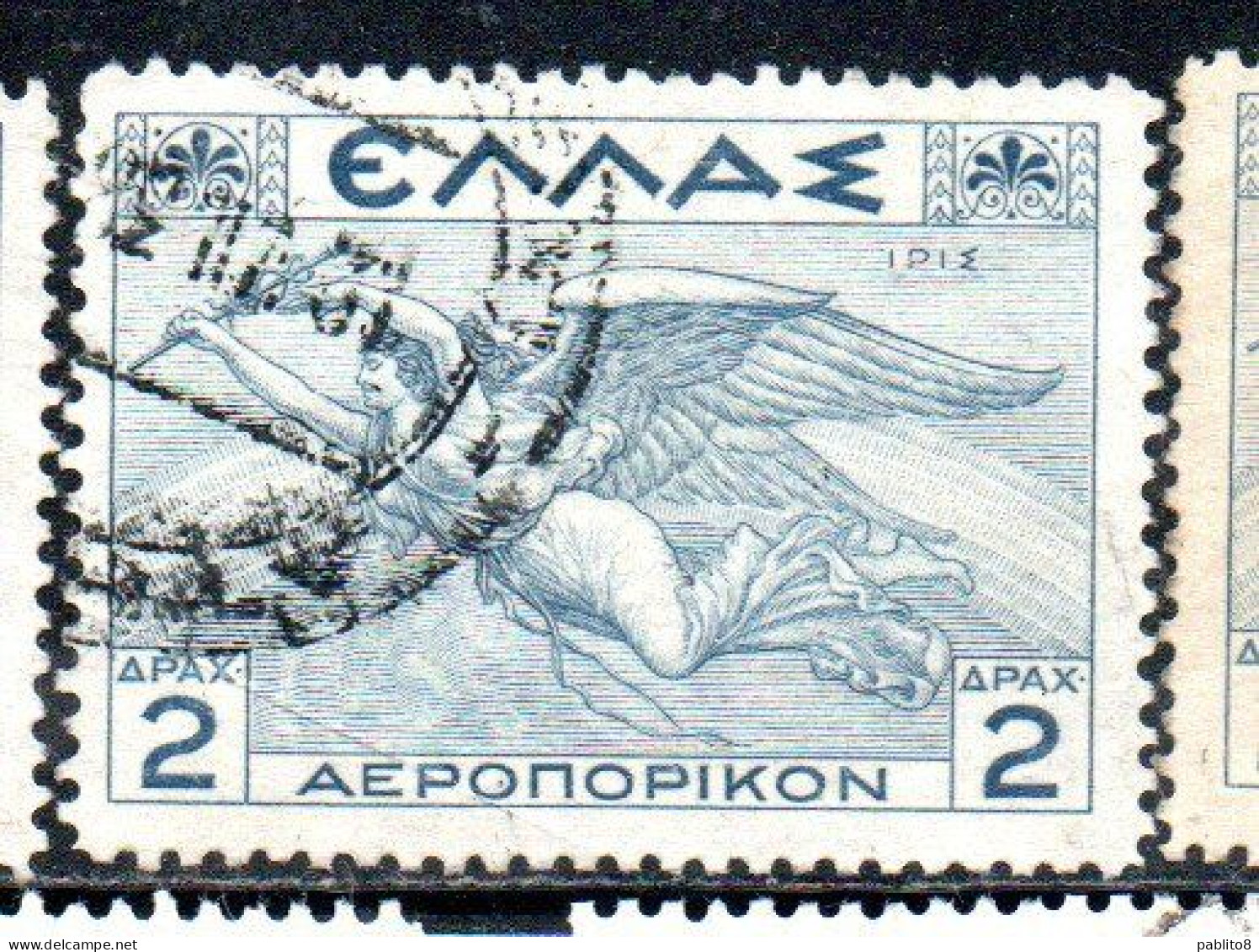 GREECE GRECIA ELLAS 1935 AIR POST MAIL AIRMAIL MYTHOLOGICAL IRIS 2d USED USATO OBLITERE' - Usati