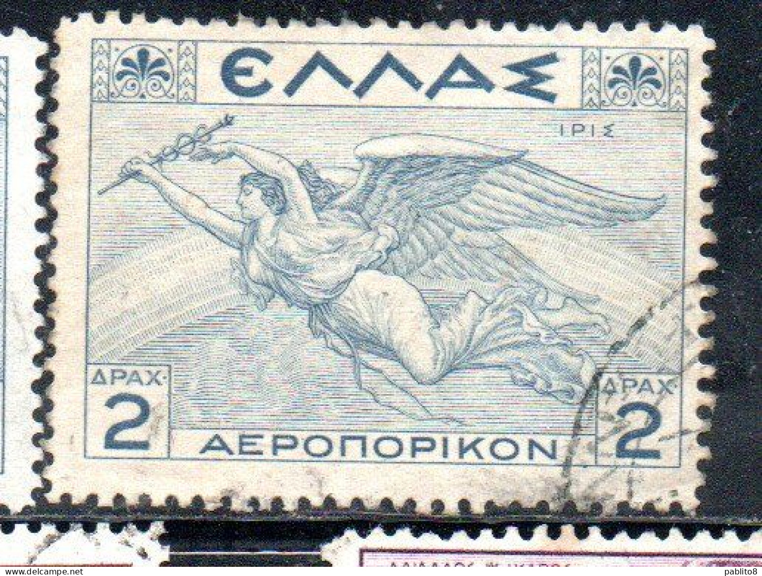 GREECE GRECIA ELLAS 1935 AIR POST MAIL AIRMAIL MYTHOLOGICAL IRIS 2d USED USATO OBLITERE' - Gebruikt