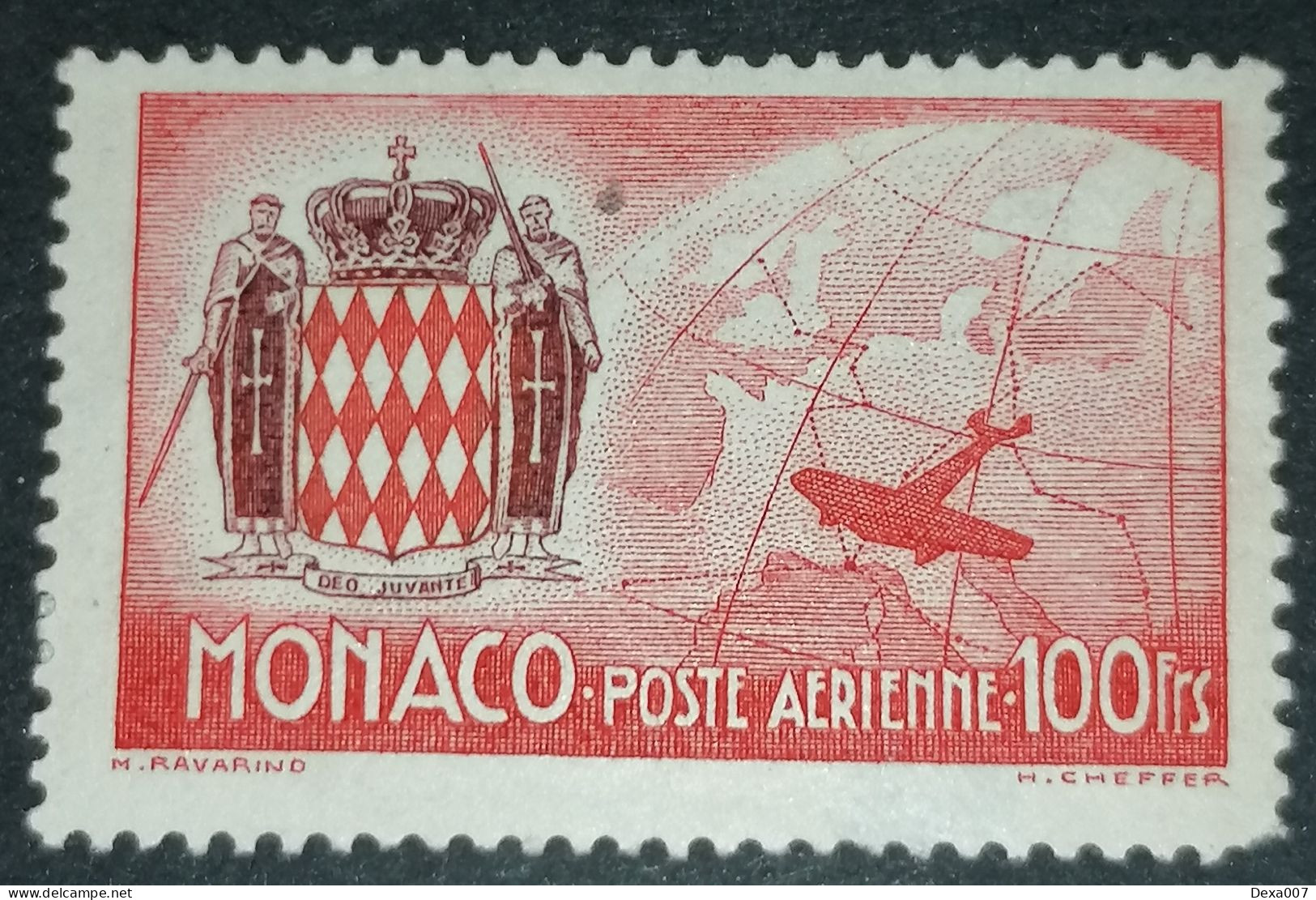 Monaco 100f 1942 Airmail Stamp - Oblitérés